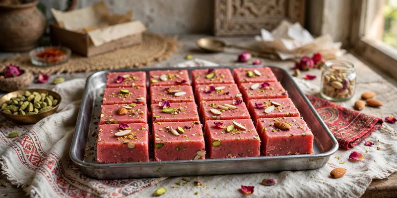Lal-khu Ki Barfi by Rafique Sweets Recipe